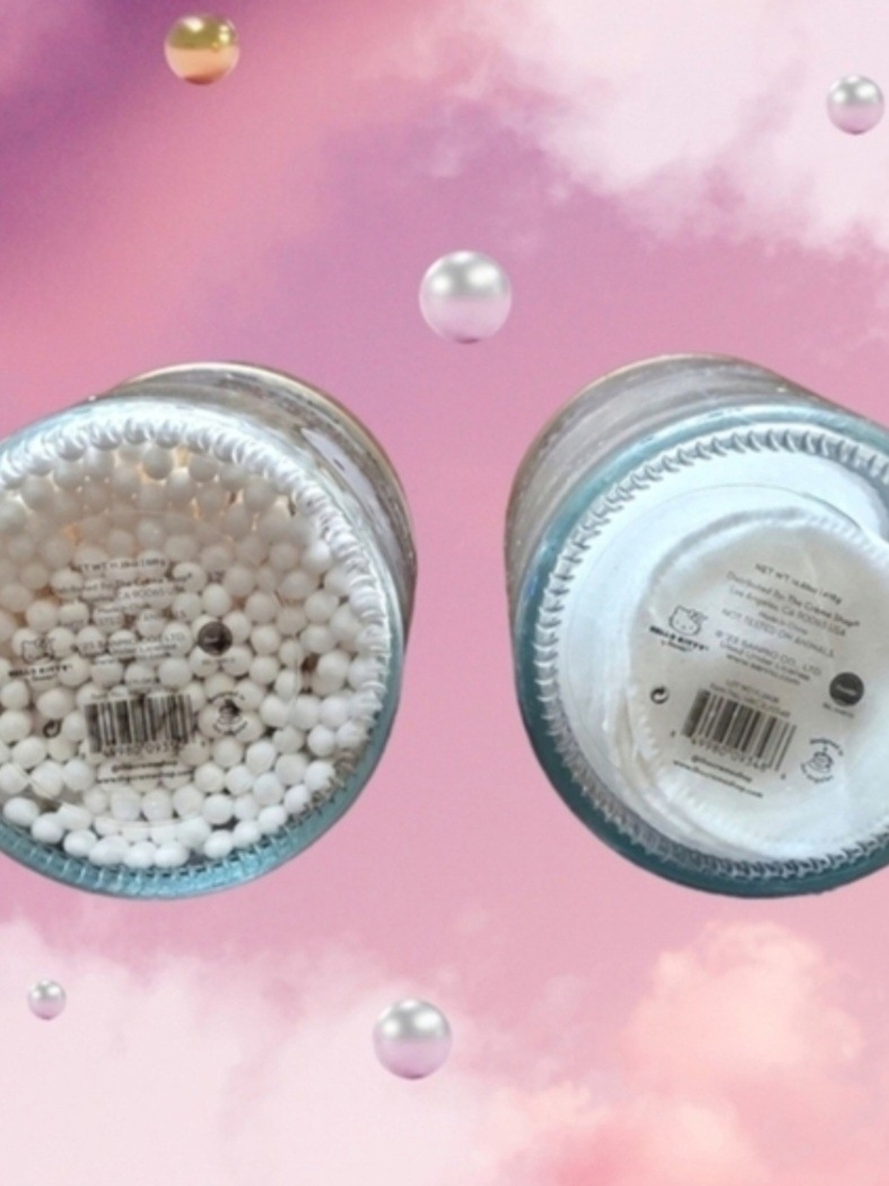 Hello Kitty Reusable Cotton Pads & Swabs Jar Set - Picture 6 of 7